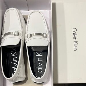 Calvin Klein Men's White Slip-On Loafers